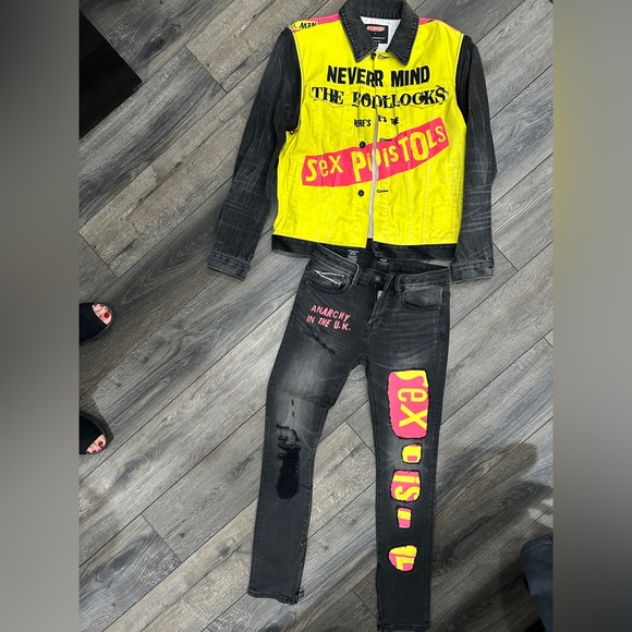 Cult of Individuality Sex Pistols denim jacket. one sz vest rock rocker Bollocks - Picture 3 of 9